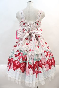 画像2: Angelic Pretty / Little Bunny Strawberryジャンパースカート  白 I-24-09-02-082-AP-OP-HD-ZI