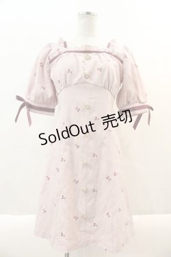 画像1: LIZ LISA / チェリー刺繍ワンピース  ピンクＸボルドー I-24-09-07-046-LO-OP-HD-ZI