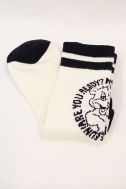 画像2: Candy Stripper / CANDY LOGO RIB SOCKS  白Ｘ黒 I-24-09-12-117-PU-ZA-HD-ZI