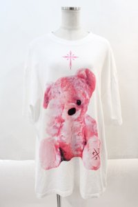 TRAVAS TOKYO / Furry bear Tee  白 I-24-09-22-034-PU-TO-HD-ZT228