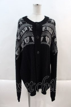 画像1: Candy Stripper /  CANDY NORDIC KNIT CARDIGAN 2 黒 I-24-09-22-043-PU-TO-HD-ZI