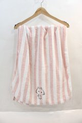 NieR Clothing / G ストライプブランケット  ピンクｘ白 I-24-09-27-046-PU-ZA-HD-ZI