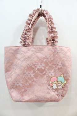 画像1: Maison de FLEUR / BAG Little Twin Starsフリルトートバッグ  ピンク I-24-10-07-099-LO-BG-HD-ZI