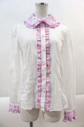 Angelic Pretty / Sprinkle Heart Tartanブラウス  白Ｘピンクチェック I-24-10-12-002-AP-BL-HD-ZI