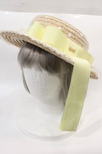 Angelic Pretty / AiryドットチュールストローHAT  イエロー I-24-10-18-110-AP-AC-HD-ZI