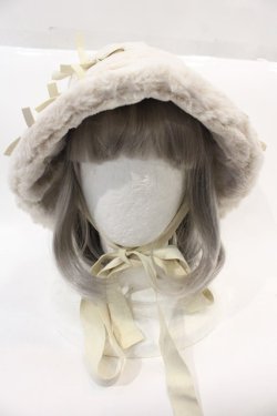 画像1: Candy Stripper / TENDER RIBBON FUR BUCKET HAT  ベージュ I-24-10-18-118-PU-AC-HD-ZI