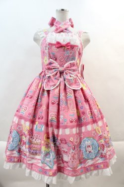 画像1: Angelic Pretty / Toy's Donut Dinerジャンパースカート  ピンク I-24-11-01-043-AP-OP-HD-ZI