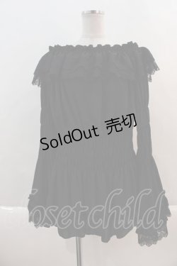 画像1: ATELIER PIERROT / Shirring princess sleeve blouse 2 黒 I-24-11-06-011-EL-BL-HD-ZI