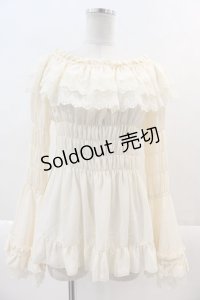 ATELIER PIERROT / Shirring princess sleeve blouse  アイボリー I-24-11-14-004-EL-BL-HD-ZI