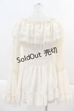 画像2: ATELIER PIERROT / Shirring princess sleeve blouse  アイボリー I-24-11-14-004-EL-BL-HD-ZI