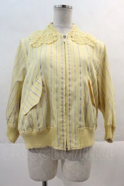 画像1: Jane Marple / Spring stripe lace collar blouson  イエロー I-24-11-22-053-JM-JA-HD-ZI