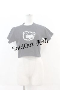 LAND by MILKBOY / RHINESTONE BEAR Tシャツ  黒Ｘ白 I-24-11-22-007-MB-TO-HD-ZT336