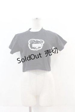 画像1: LAND by MILKBOY / RHINESTONE BEAR Tシャツ  黒Ｘ白 I-24-11-22-007-MB-TO-HD-ZT336