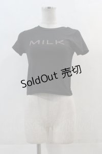 jouetie / MILK ラインストーンロゴTシャツ  黒Ｘピンク I-24-11-22-003-EL-TO-HD-ZI