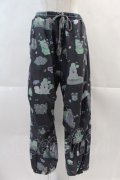 LAND by MILKBOY / KINGJUN LOVE＆BEAR SWEAT PANTS  黒Ｘ緑 I-24-11-22-038-MB-PA-HD-ZI