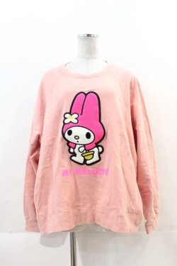 画像1: LAND by MILKBOY / My Melody x MEEWEExLAND WAPPEN SWEAT  ダスティピンク I-24-11-22-005-MB-TO-HD-ZI