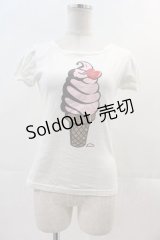 MILK / アイスクリームTシャツ  ホワイト I-24-11-24-009-ML-TS-HD-ZI