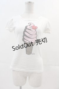 MILK / アイスクリームTシャツ  ホワイト I-24-11-24-009-ML-TS-HD-ZI