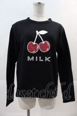 画像1: MILK / Cherry L.S. Tee  ブラック I-24-11-24-041-ML-TS-HD-ZI