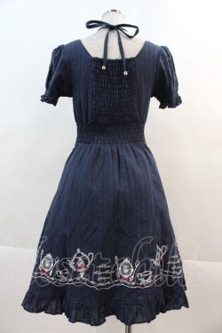 画像2: Amavel / ティーセット刺繍コットンワンピース  ネイビー I-24-11-29-068-CA-OP-HD-ZI