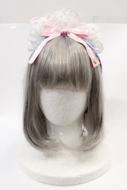 画像1: Angelic Pretty / Sweet Bakeryカフェカチューシャ  サックスＸピンクＸ白 I-24-12-01-111-AP-AC-HD-ZI