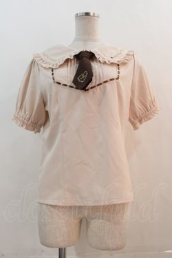 画像1: axes femme POETIQUE / レトロ喫茶刺繍パフ袖ブラウス  ピンク I-24-12-09-016-AX-BL-HD-ZI