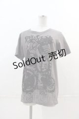 ALGONQUINS / 歯車ドクロpt半袖Tシャツ  グレー I-24-12-13-041-AL-TS-HD-ZI