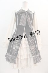 FRILL / プレゼントボックス刺繍重ね着デザインワンピース  黒Ｘ生成 I-24-12-20-077-HN-OP-HD-ZI