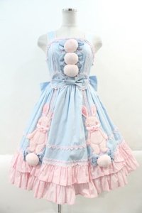 Angelic Pretty / なかよしバニージャンパースカート  サックスＸピンク I-24-12-27-065-AP-OP-HD-ZI