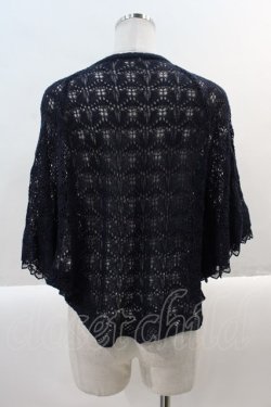 画像2: axes femme / 刺繍入りケープトッパーカーデ M 紺 I-25-01-10-007-AX-TO-SZ-ZI