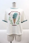 axes femme / チョコミントプリントTシャツ F 白 I-25-01-10-020-AX-TO-SZ-ZI