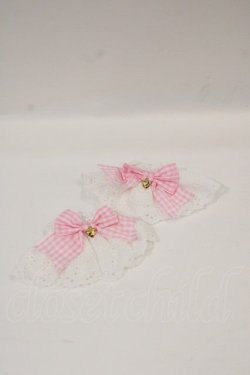 画像1: Angelic Pretty / ギンガムチェックリボンレースお袖とめ  白Ｘピンク I-25-01-16-025-AP-AC-HD-ZI