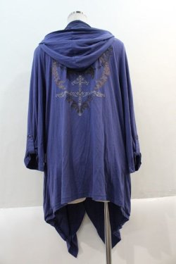 画像2: Rozen Kavalier / クロス風刺繍フードロングカーディガン  青ＸブラウンＸグレー I-25-01-18-043-OO-TO-HD-ZI