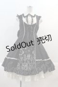 FRILL / ケーキ&リボン刺繍ノースリーブワンピース  黒Ｘアイボリー I-25-01-21-051-HN-OP-HD-ZI