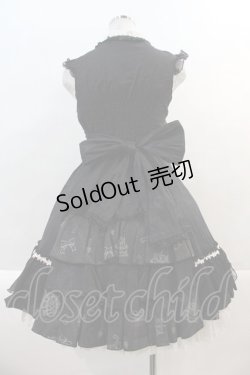 画像2: FRILL / ケーキ&リボン刺繍ノースリーブワンピース  黒Ｘアイボリー I-25-01-21-051-HN-OP-HD-ZI