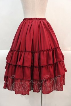 画像2: ATELIER PIERROT / Three-Tiered Ruffle Chiffon Skirt  ボルドー I-25-01-21-068-EL-SK-HD-ZI