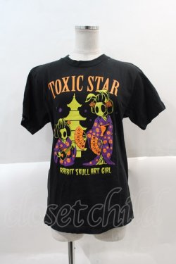 画像1: TOXIC STAR / 舞妓さんプリントTシャツ M 黒Ｘ黄色Ｘオレンジ I-25-02-04-080-PU-TO-HD-ZI