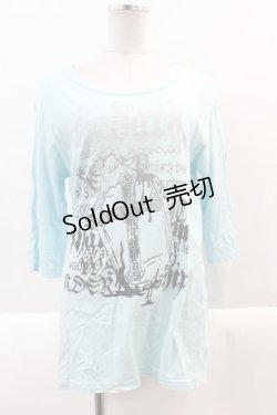 画像1: ALGONQUINS / 小瓶プリントTシャツ  サックス I-25-02-04-087-AL-TS-HD-ZI