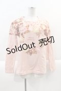 PINK HOUSE / イチゴリース柄切替長袖Tシャツ L ピンク I-25-02-04-090-LO-TS-HD-ZI