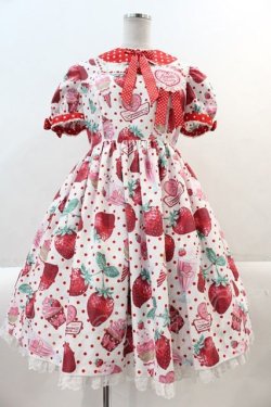 画像1: Angelic Pretty / Fresh Strawberry Dinerワンピース  赤 I-25-02-09-044-AP-OP-HD-ZI