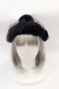 Angelic Pretty / Doll's Ribbonベレー  黒 I-25-02-09-107-AP-AC-HD-ZI