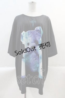 画像1: TRAVAS TOKYO / Furry bear BIG Tee  ブラック×ブルー I-25-02-09-022-PU-TO-HD-ZI