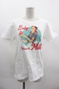 MILK / DINER GIRL Tee  白 I-25-03-05-010-ML-TO-HD-ZI