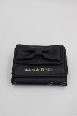 画像1: Maison de FLEUR / RIBBON CARD CASE BOOK  黒 I-25-03-21-089-LO-ZA-HD-ZI