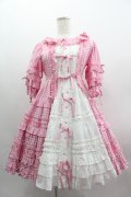 Angelic Pretty / Little Houseワンピース  ピンクＸ白 I-25-03-23-053-AP-OP-HD-ZI