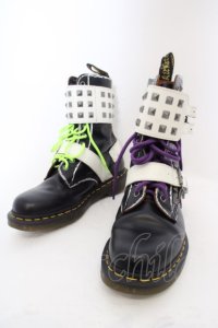 Dr.Martens （Getta Grip） / JOSKA STUD ブーツ UK6（約25cm） ブラックｘホワイト O-24-02-29-2035-PU-SH-YM-ZT335