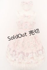 Angelic Pretty / 猫のお茶会ジャンパースカートSet  ピンク O-24-03-13-2025-AP-OP-OW-OS