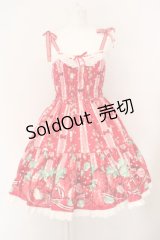 Angelic Pretty / 摘みたていちごシャーリングジャンパースカート  アカ O-24-03-26-023-AP-OP-OW-OS