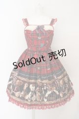 Angelic Pretty / British Bearジャンパースカート  アカ O-24-03-30-006-AP-OP-OW-OS