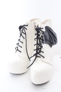 Show Story / Bat Wing Platform Ankle boots 36  O-24-04-28-1132-LO-SH-IG-ZT273